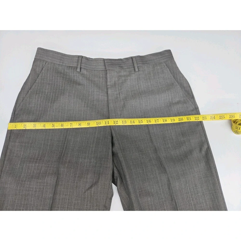Banana Republic Men's Dress Pants Modern Fit Wool Blend Brown Stripe 35x30 Lined